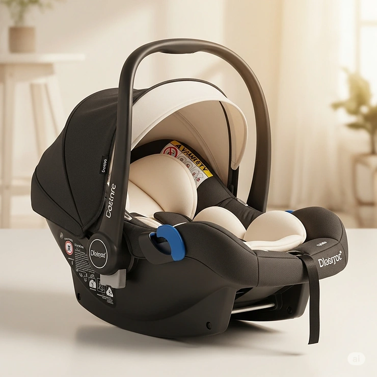 A modern bassinet infant car seat designed to keep newborns safe and comfortable while traveling.