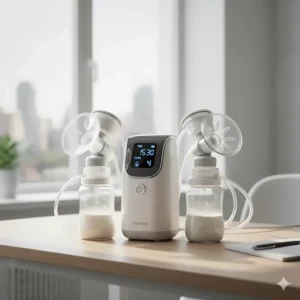High-quality double electric breast pump designed for efficiency for working mothers who pump multiple times a day.