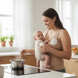 A hands-free wearable breast pump option, ideal for maintaining mobility while pumping with a larger chest.