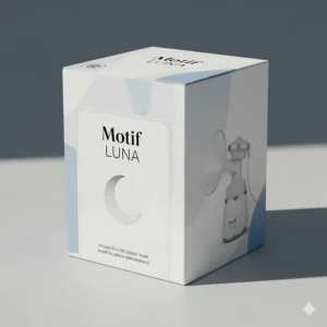 The box for the Motif Luna breast pump, with a clear label and product branding.