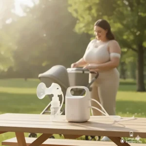 Compact, portable breast pump model with long battery life, convenient for pumping on the go when you have large breasts.