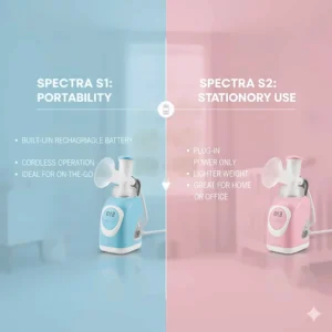 Chart or infographic summarizing the key differences between the Spectra S1 and S2, focusing on portability and weight.