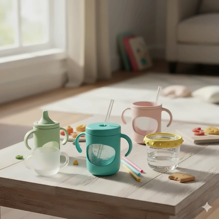 A selection of the best toddler cups for 15-18 month old babies, including straw, sippy, and 360-degree options. Toddler Cups for 15-18 Month Olds