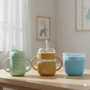 A selection of the best sippy cups for a baby who refuses the bottle, including straw, spout, and 360-style options.