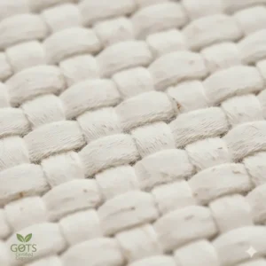Close-up illustration of GOTS certified organic cotton fibers used in a baby sleep sack.