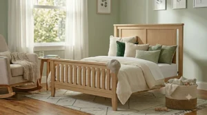 Full-size bed conversion with headboard and footboard frame.