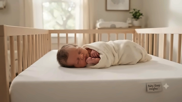 High-quality baby sleep insights mattress providing optimal support for a newborn in a crib.