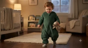 A warm fleece walking sleep sack perfect for keeping toddlers comfortable during cold winter nights.