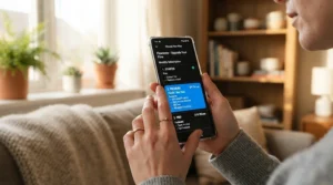 A parent exploring premium features on a milestone tracker app for first-time parents with subscription options.